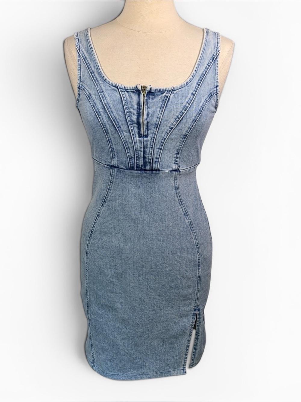Y2K Denim Bodycon Mini Dress